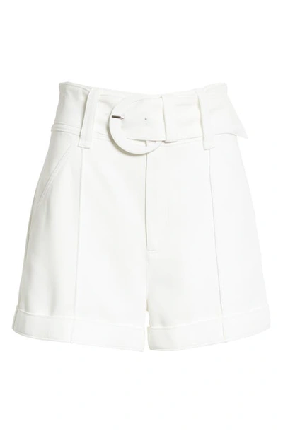 Shop Cinq À Sept Aldi Belted High Waist Shorts In Ivory