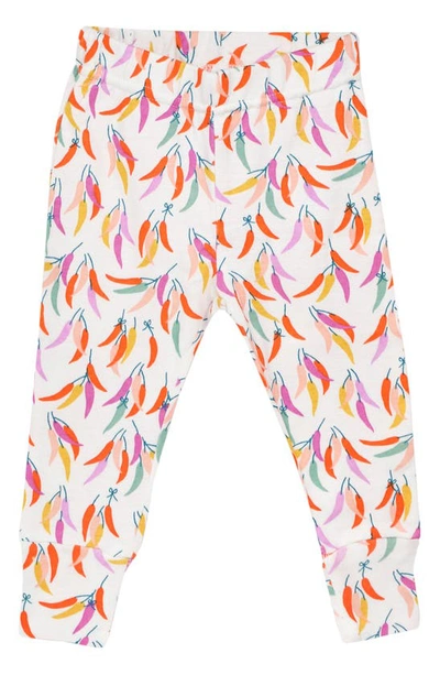Shop Oliver & Rain Chile Peppers Fitted Two-piece Organic Cotton Pajamas In Multi