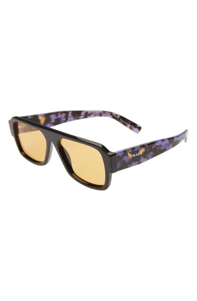 Shop Prada 56mm Pilot Sunglasses In Black