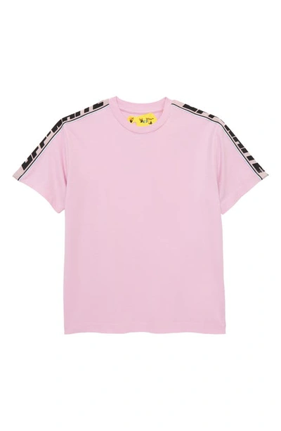 Shop Off-white Kids' Industrial Logo T-shirt In Pink Black