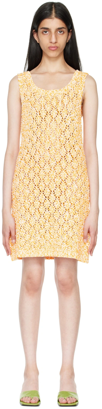 Stine Goya Esme Mélange Knit Cotton Blend Body-con Dress In 3039 Orange Melange