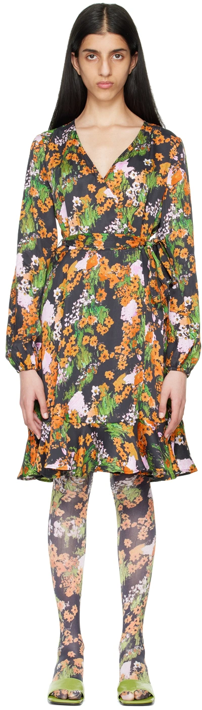 Stine Goya Rania Wrap Dress In Artist Canvas At Night In 3025 Artist Canvas A