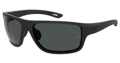 Shop Under Armour Grey Wrap Men's Sunglasses Ua 0004/s 0o6w/ka 65 In Black / Grey