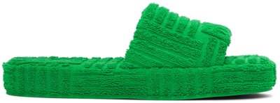 Shop Bottega Veneta Green Resort Sponge Sandals In 3730 Grass