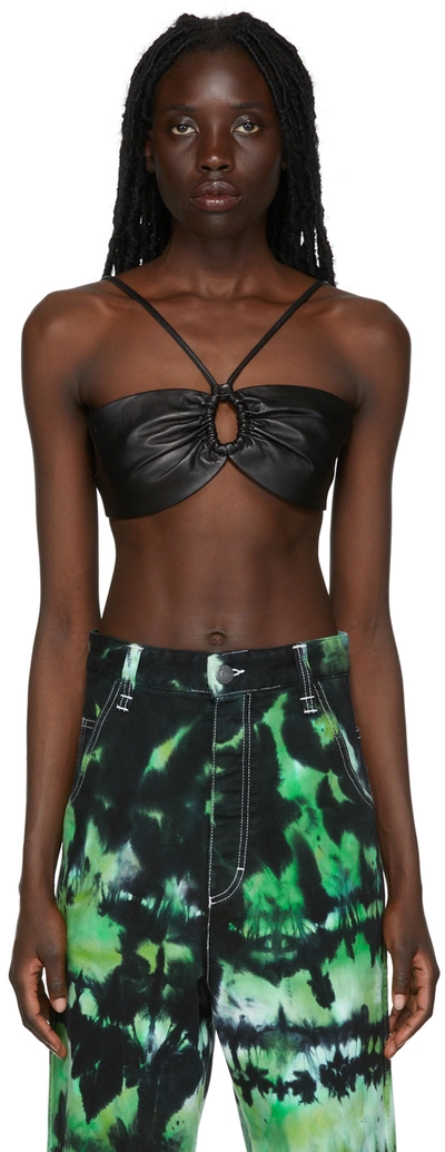 Ami Alexandre Mattiussi Brassiere In Lambskin Leather In 001 Black