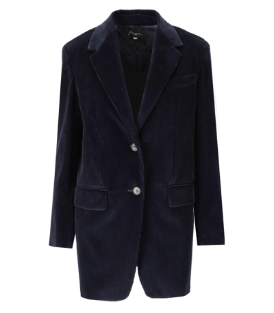 Shop Max Mara Damiana Navy Blue Single-breasted Jacket