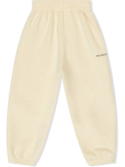 Shop Balenciaga Logo-print Track Pants In Neutrals