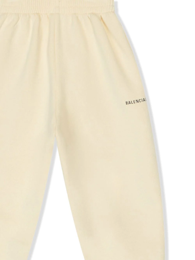 Shop Balenciaga Logo-print Track Pants In Neutrals