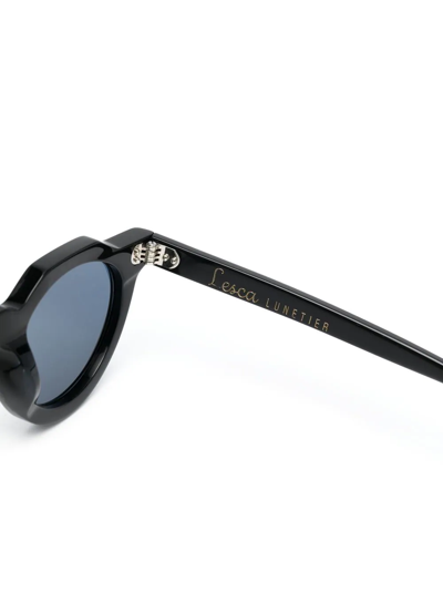 Lesca Round-frame Sunglasses In Black