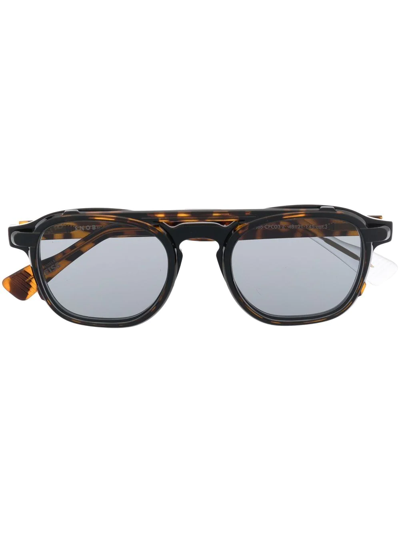 Shop Snob Tortoiseshell-effect Square-frame Glasses In Brown