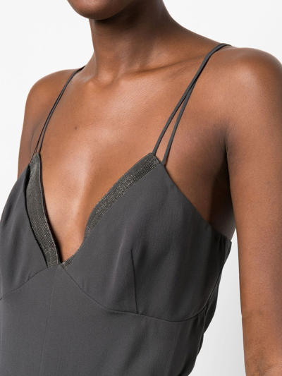 Brunello Cucinelli Camisole Shift Top In Grey