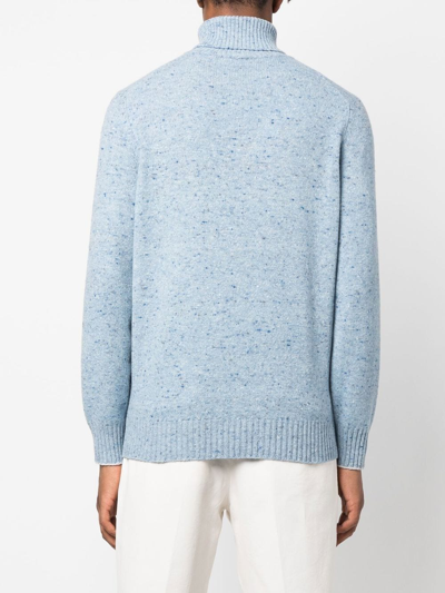 Brunello Cucinelli Roll-neck Knit Jumper In Blue