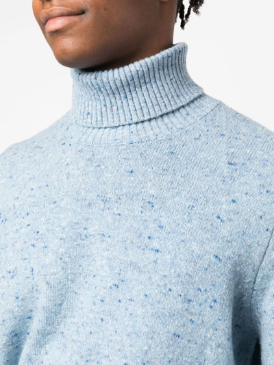 Brunello Cucinelli Roll-neck Knit Jumper In Blue