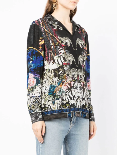 Shop Camilla Printed Long-sleeve Shirt In Multicolour
