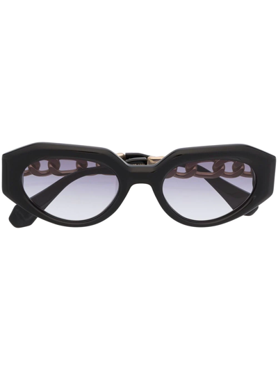 Gigi Studios Gaia Geometric-frame Sunglasses In Black