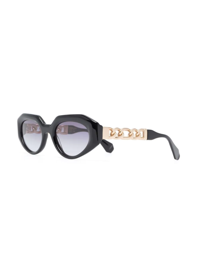 Gigi Studios Gaia Geometric-frame Sunglasses In Black