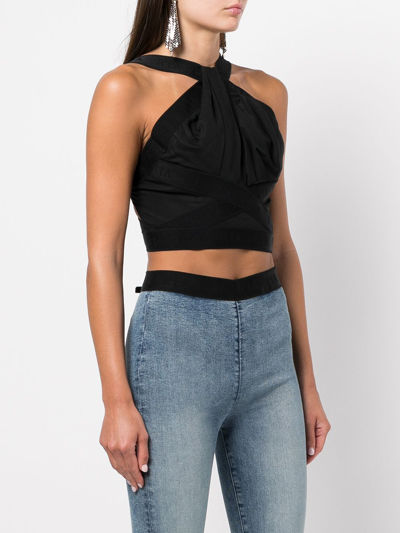 Rta Bruna Open Back Top In Black