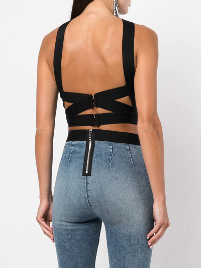 Rta Bruna Open Back Top In Black