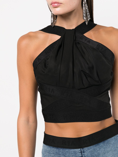 Rta Bruna Open Back Top In Black