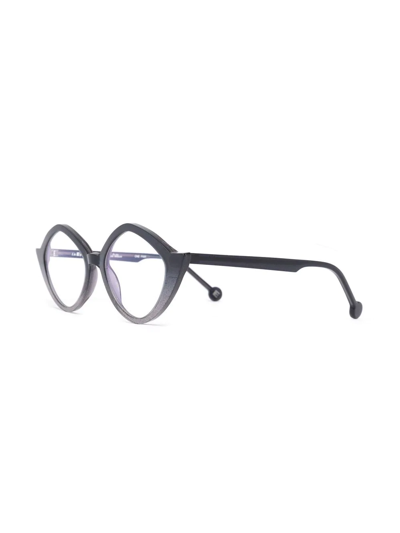 L.a. Eyeworks Gradient-effect Round-frame Glasses In Blue