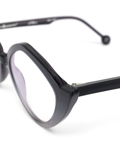 L.a. Eyeworks Gradient-effect Round-frame Glasses In Blue