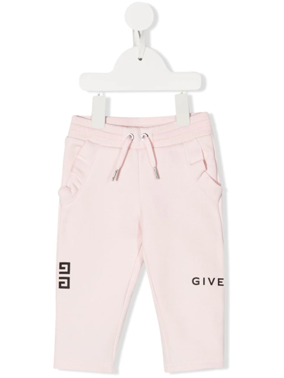 Shop Givenchy Logo-print Tapered Joggers In 44z Pink