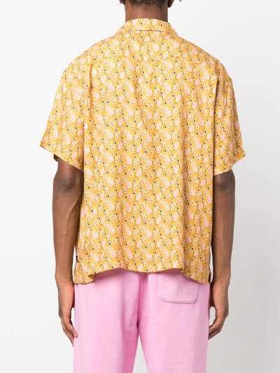 Shop Stussy Paisley Short-sleeve Shirt In Yellow