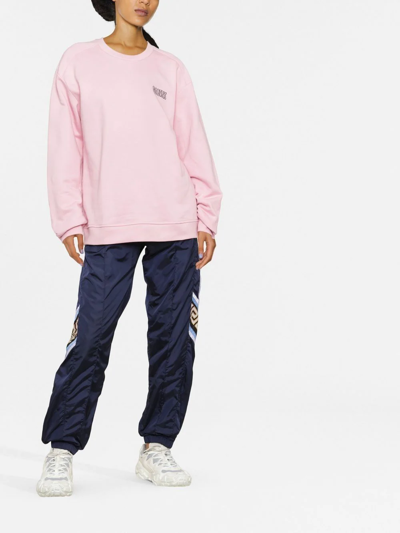 Shop Ganni Logo-print Sweatshirt In Pink
