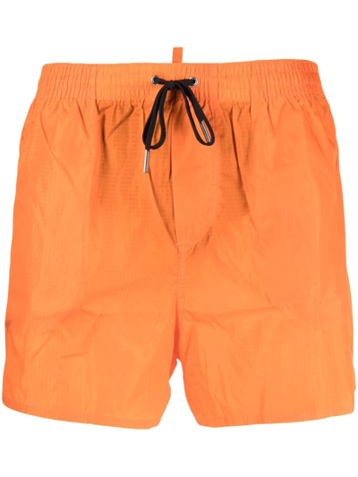 Shop Dsquared2 Milano Logo-print Swim Shorts In Orange