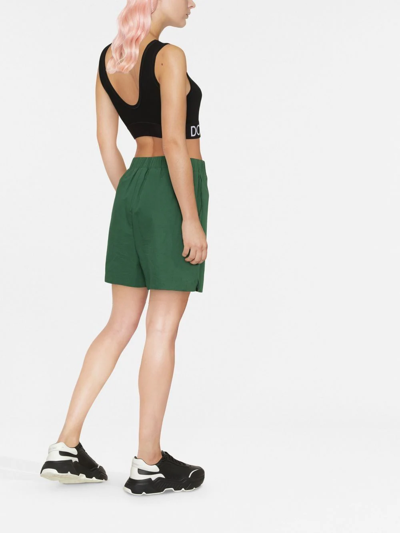 Dolce & Gabbana Dolce Scp Nk Logo Hem Cttn Crop Top Blk In Black