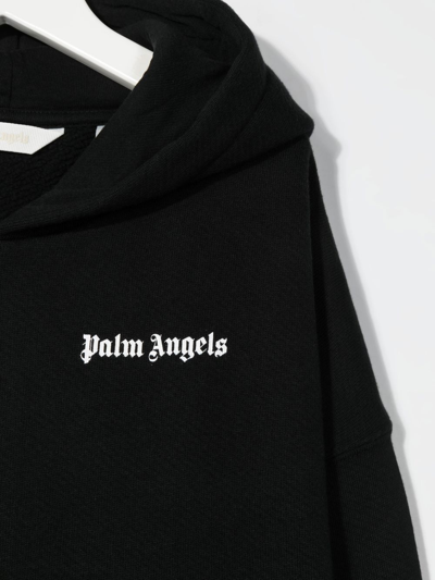 Shop Palm Angels Logo-print Hoodie In Black