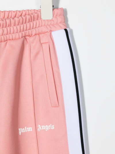 Shop Palm Angels Logo Tracksuit Bottoms In Pink