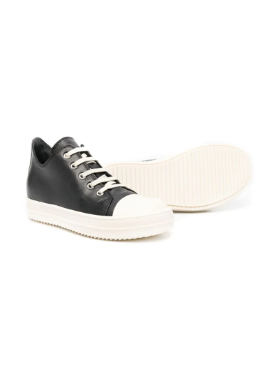 Shop Rick Owens Leather Low-top Sneakers In Black
