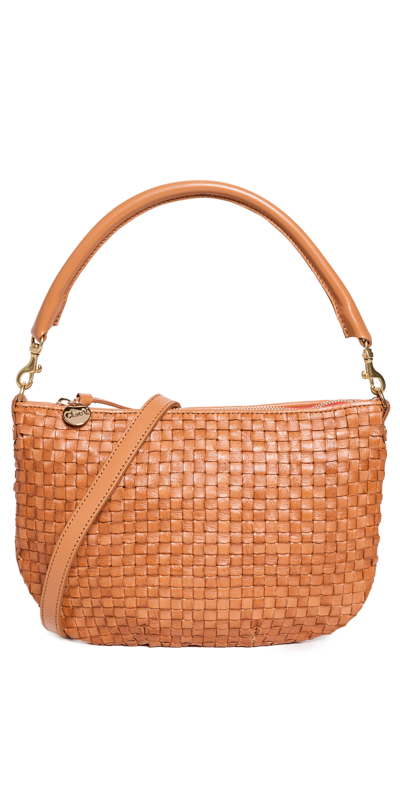 Shop Clare V Petit Moyen Messenger Bag Natural Woven Checker