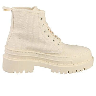 Pre-owned Tommy Jeans Foxing Womens White Dove Ankle Boots - 5 Uk