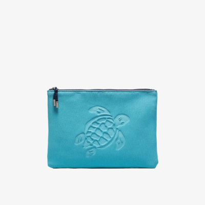 Shop Vilebrequin Blue Turtle Embossed Pouch