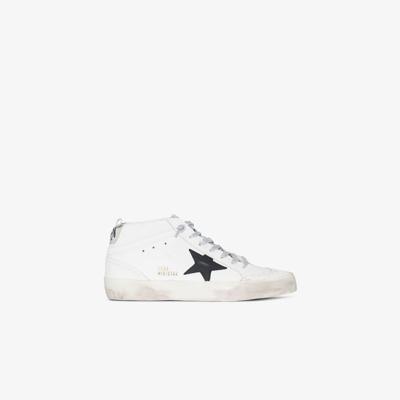 Shop Golden Goose White Mid-star Leather Sneakers