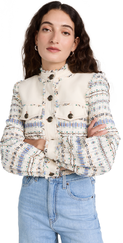 Shop Veronica Beard Darren Jacket In Ecru Multi