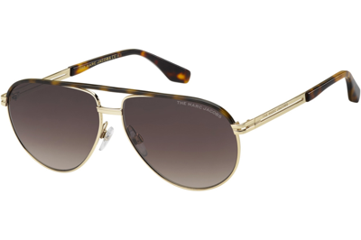 Shop Marc Jacobs Brown Gradient Aviator Mens Sunglasses Marc 474/s 006j/ha 60 In Brown,gold Tone