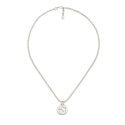 Shop Gucci Interlocking G Necklace In Silver In Silver-tone