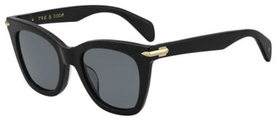 Shop Rag & Bone Dark Gray Gradient Square Ladies Sunglasses Rnb1029/g/s 0807/ir 52 In Black,grey