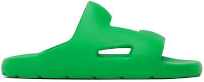 Shop Bottega Veneta Green Band Sandals In 3708 Parakeet