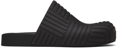 Bottega Veneta The Slider Intrecciato-embossed Rubber Slides In 1000 Black