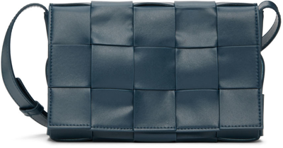 Shop Bottega Veneta Navy Cassette Shoulder Bag In 3110 Deep Blue Pale