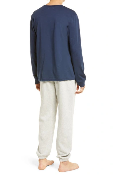 Shop Bp. Hang Out Cotton Blend Pajamas In Navy Dress-grey Lt Hthr