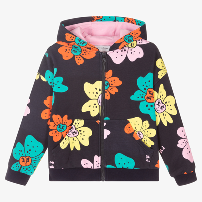 Shop Marc Jacobs Girls Blue Floral Zip-up Top