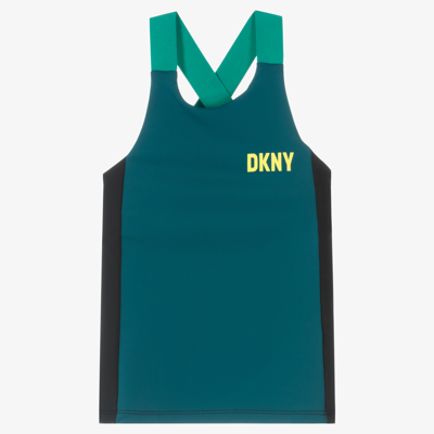 Shop Dkny Girls Blue Sporty Logo Top