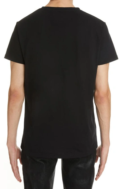 Shop Balmain Classic Fit Flocked Logo Cotton T-shirt In Eab Noir/ Blanc