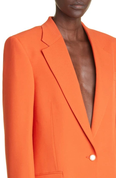 Shop Stella Mccartney Twill Blazer In 7510 Tangerine