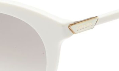 Shop Prada 51mm Round Sunglasses In Talc/ Grey Gradient